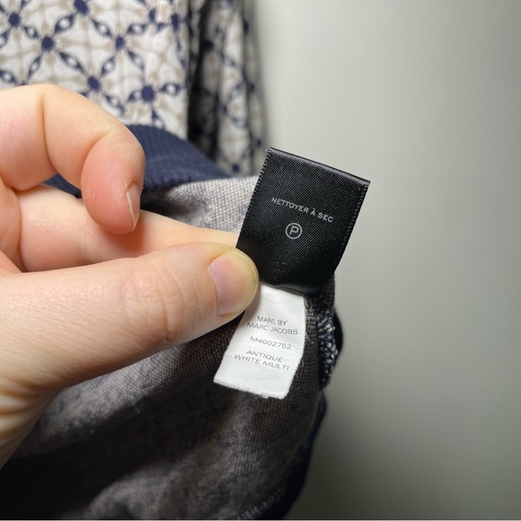 MARC by Marc Jacobs women's navy and white Andrea Jacquard long sleeve sweater S - Picture 7 of 8